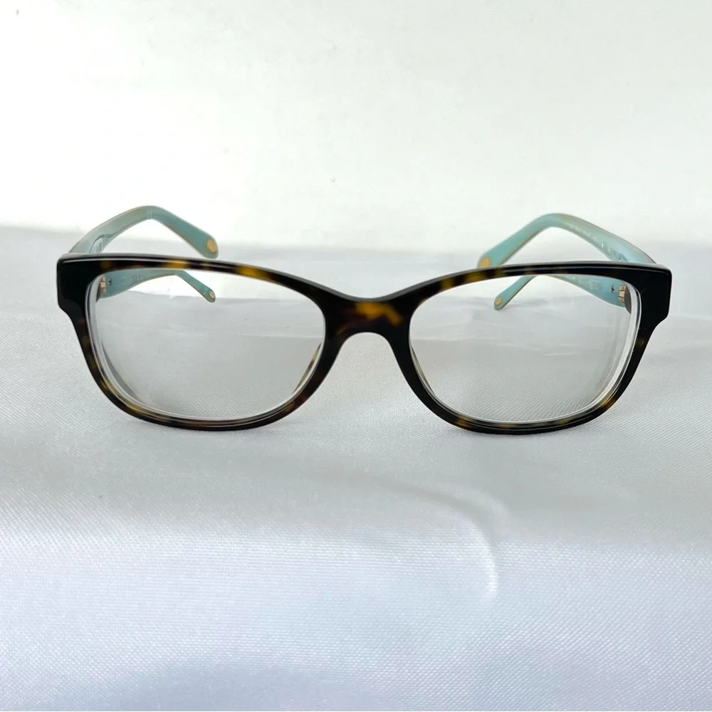 TIFFANY & CO TF 2084 8015 Cat Eye Brown Tortoise on Blue Prescription Eyeglasses